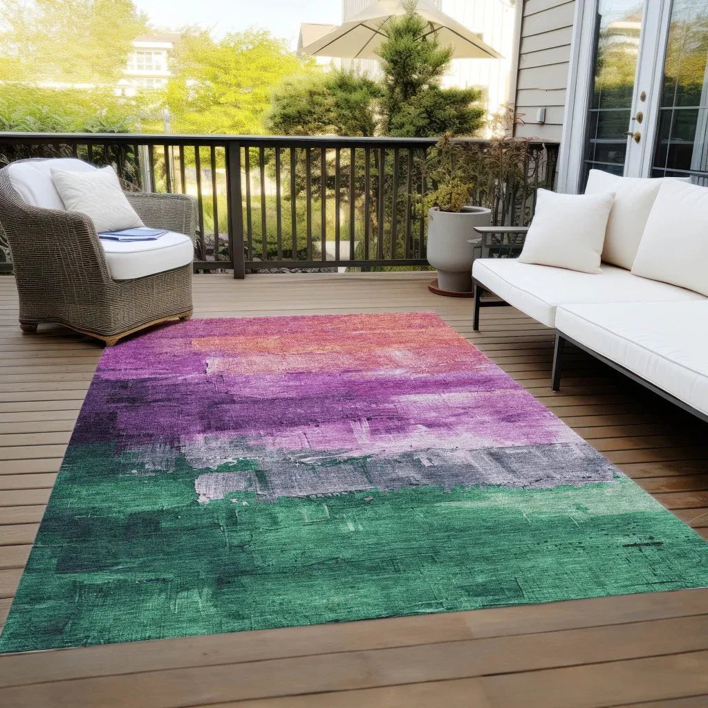 Umberelle Purple Washable Indoor - Outdoor Rug - LOOMLAN - LOOMLAN Rugs - Outdoor Rugs