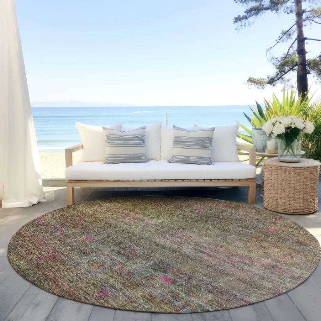 Umbrea Green Washable Indoor - Outdoor Rug - LOOMLAN - LOOMLAN Rugs - Outdoor Rugs