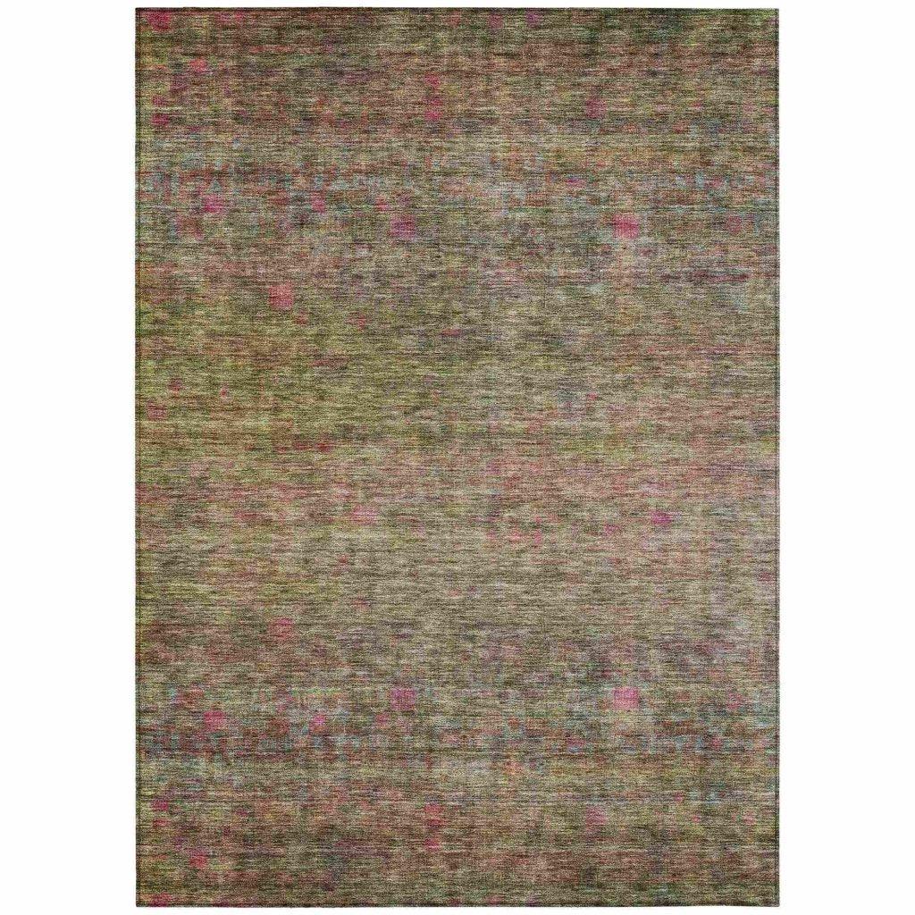 Umbrea Green Washable Indoor - Outdoor Rug - LOOMLAN - LOOMLAN Rugs - Outdoor Rugs