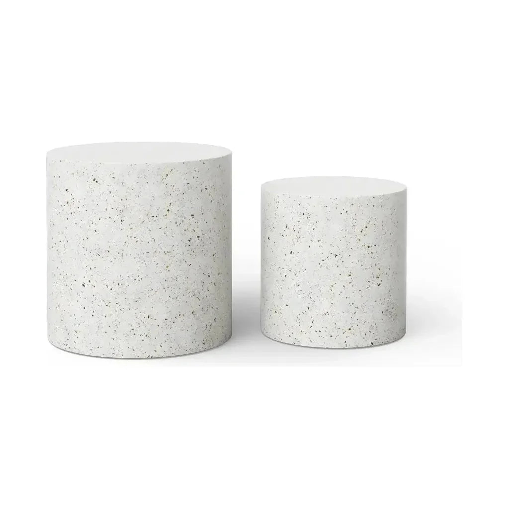 Una Aesthetic Concrete Outdoor Pedestal 2PC - LOOMLAN - Urbia - Outdoor Side Tables