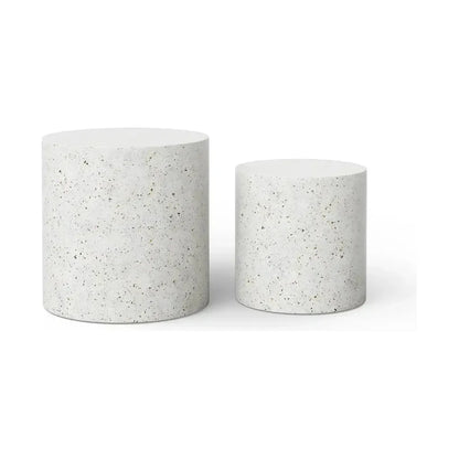 Una Aesthetic Concrete Outdoor Pedestal 2PC - LOOMLAN - Urbia - Outdoor Side Tables