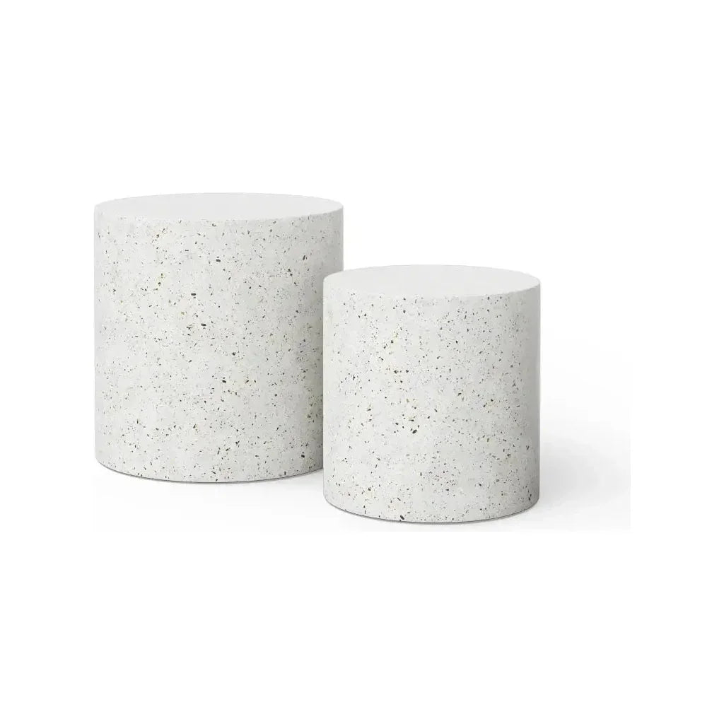 Una Aesthetic Concrete Outdoor Pedestal 2PC - LOOMLAN - Urbia - Outdoor Side Tables