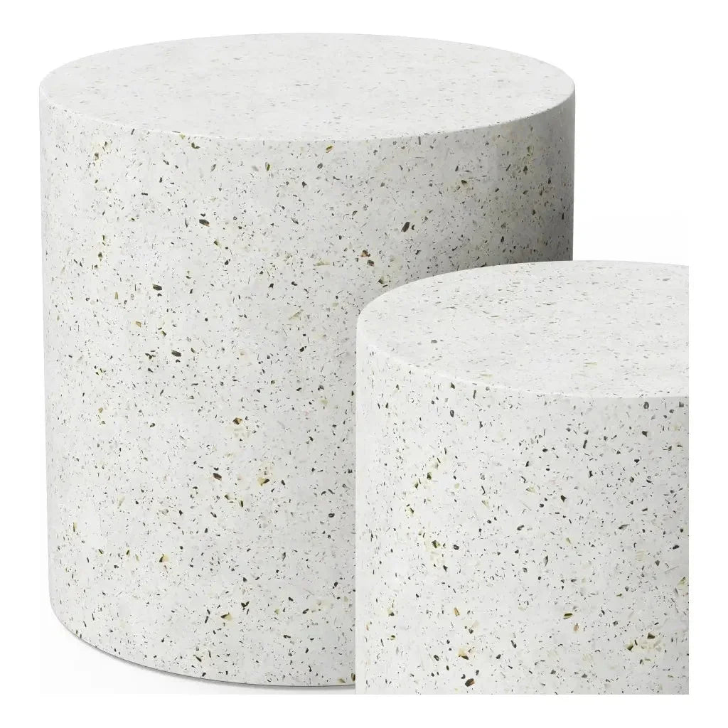 Una Aesthetic Concrete Outdoor Pedestal 2PC - LOOMLAN - Urbia - Outdoor Side Tables