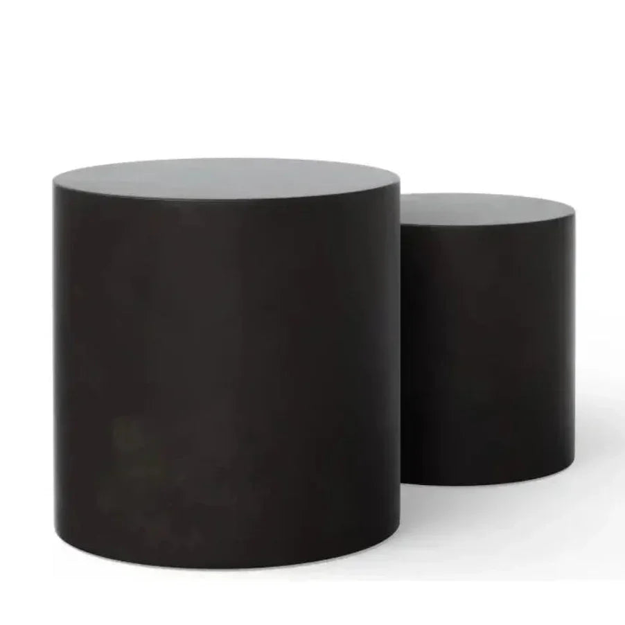 Una Aesthetic Concrete Outdoor Pedestal 2PC - LOOMLAN - Urbia - Outdoor Side Tables