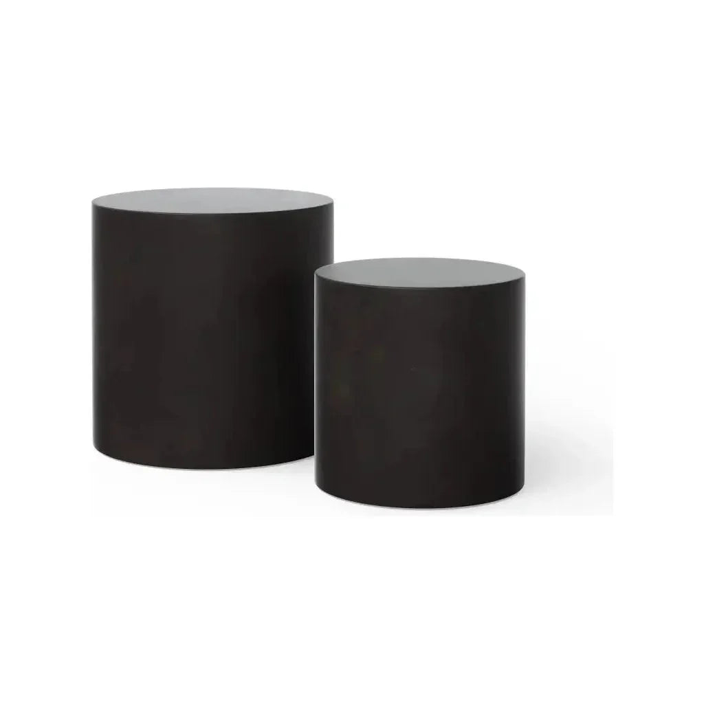 Una Aesthetic Concrete Outdoor Pedestal 2PC - LOOMLAN - Urbia - Outdoor Side Tables