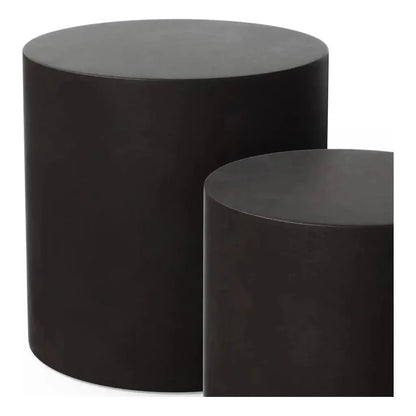 Una Aesthetic Concrete Outdoor Pedestal 2PC - LOOMLAN - Urbia - Outdoor Side Tables