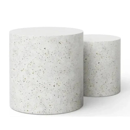 Una Aesthetic Concrete Outdoor Pedestal 2PC - LOOMLAN - Urbia - Outdoor Side Tables