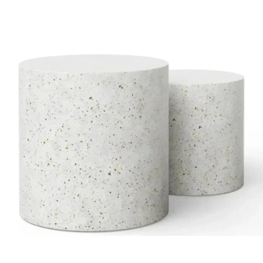 Una Aesthetic Concrete Outdoor Pedestal 2PC - LOOMLAN - Urbia - Outdoor Side Tables