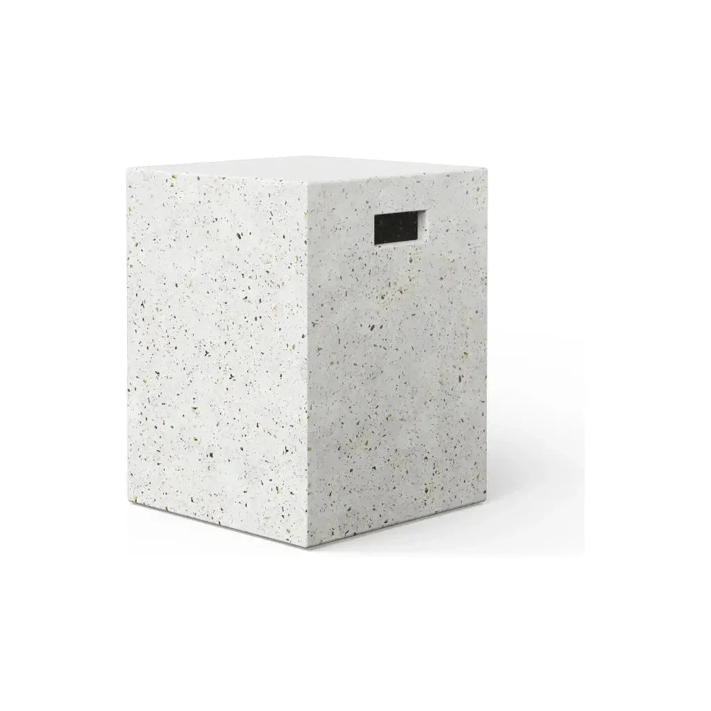 Una Concrete Made Outdoor Stool-Garden Stools-Urbia-Ivory Terrazzo-LOOMLAN