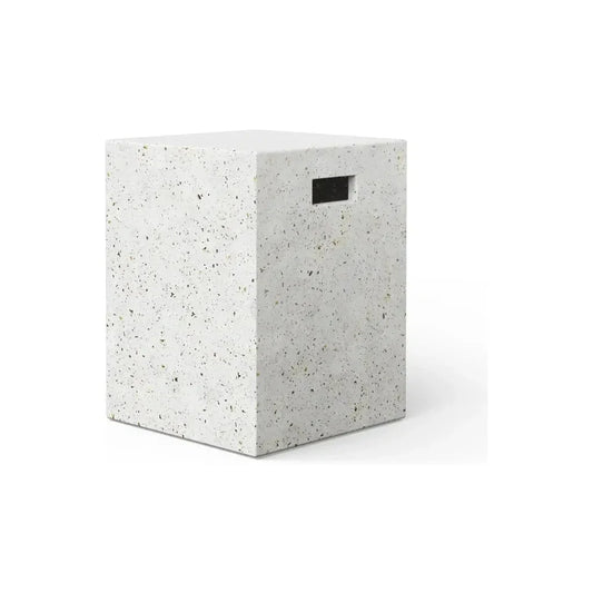 Una Concrete Made Outdoor Stool-Garden Stools-Urbia-Ivory Terrazzo-LOOMLAN