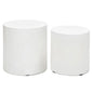 Una Concrete Round Garden Stools (Set of 2)-Garden Stools-Urbia-Ivory-LOOMLAN