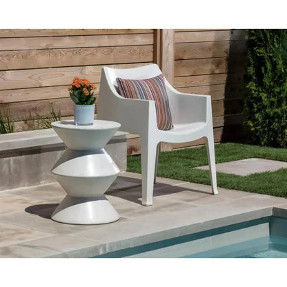 Union Concrete Outdoor Round End Table - LOOMLAN - SUNPAN - Outdoor Side Tables