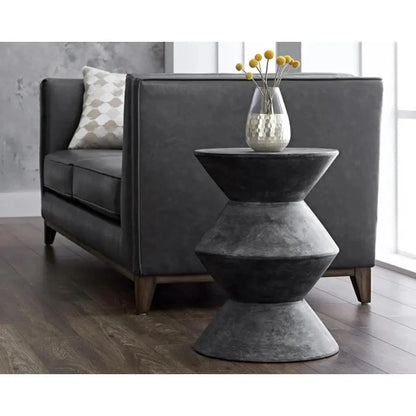 Union Concrete Outdoor Round End Table - LOOMLAN - SUNPAN - Outdoor Side Tables