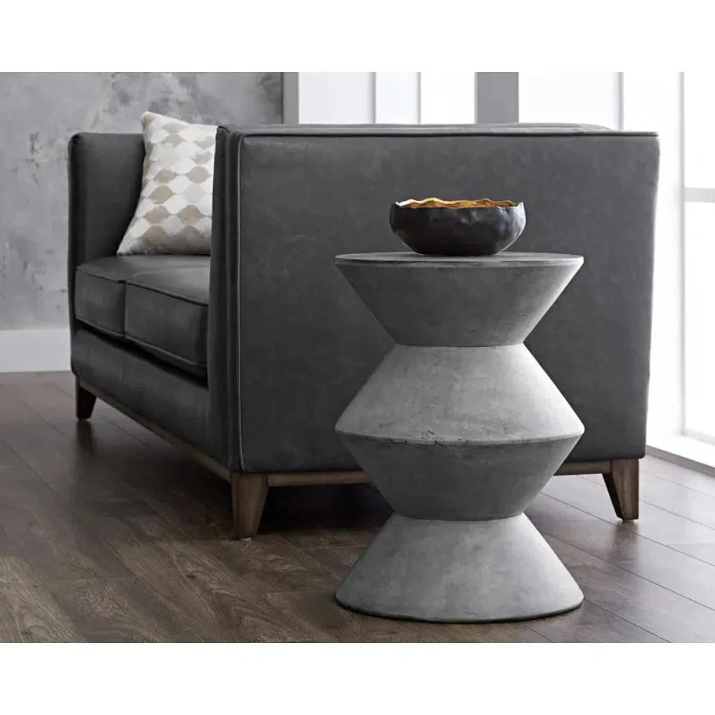 Union Concrete Outdoor Round End Table - LOOMLAN - SUNPAN - Outdoor Side Tables