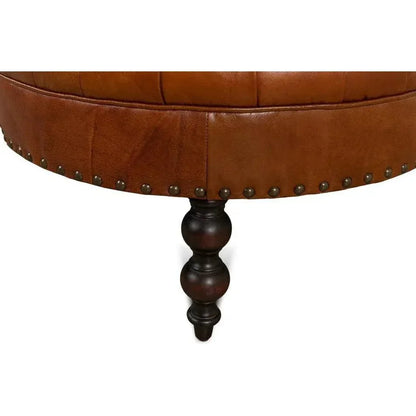 Unique Curved Leather Lobby Sofa - LOOMLAN - Sarreid - Sofas & Loveseats