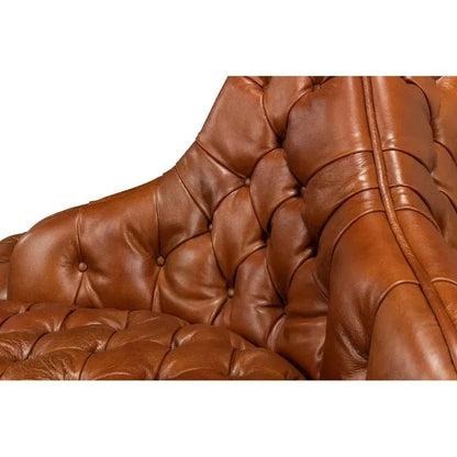 Unique Curved Leather Lobby Sofa - LOOMLAN - Sarreid - Sofas & Loveseats