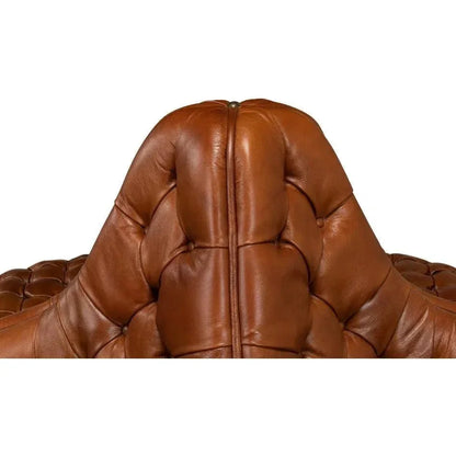 Unique Curved Leather Lobby Sofa - LOOMLAN - Sarreid - Sofas & Loveseats
