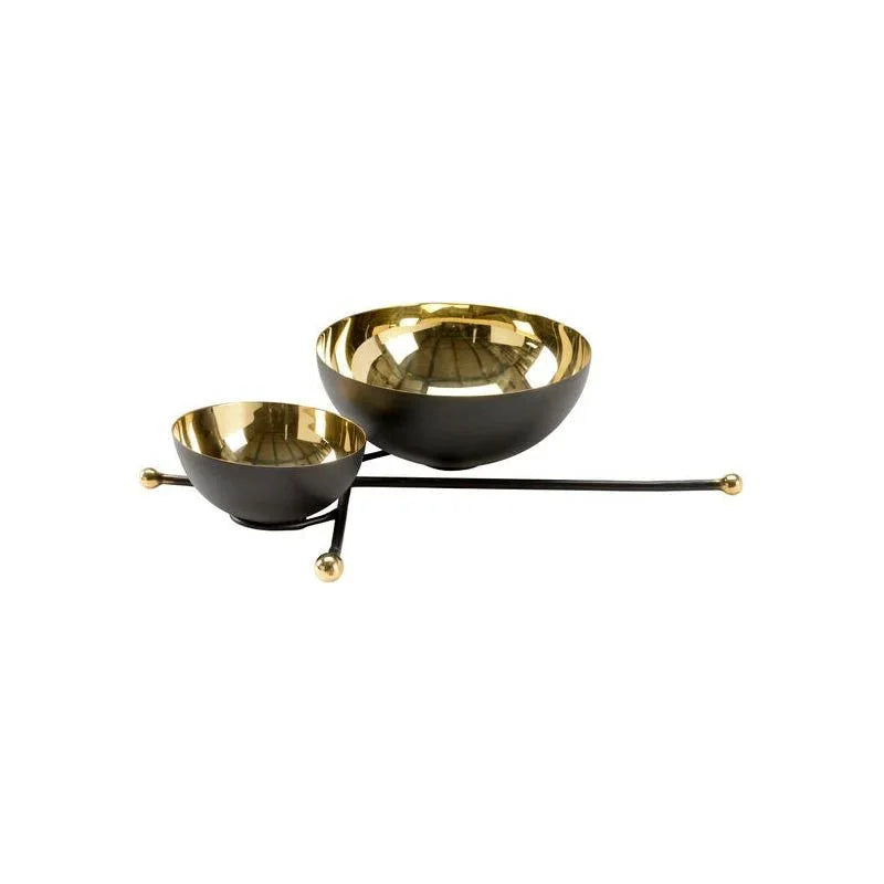Unique Designed Black Metal Bowls - LOOMLAN - Chelsea House - Boxes & Bowls