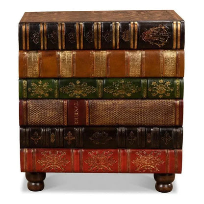 Unique Florentine Books Chairside Side Table - LOOMLAN - Sarreid - Side Tables