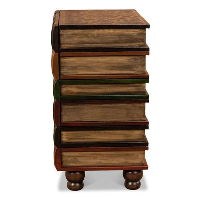Unique Florentine Books Chairside Side Table - LOOMLAN - Sarreid - Side Tables