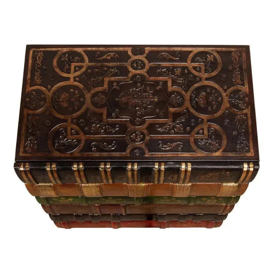 Unique Florentine Books Chairside Side Table - LOOMLAN - Sarreid - Side Tables