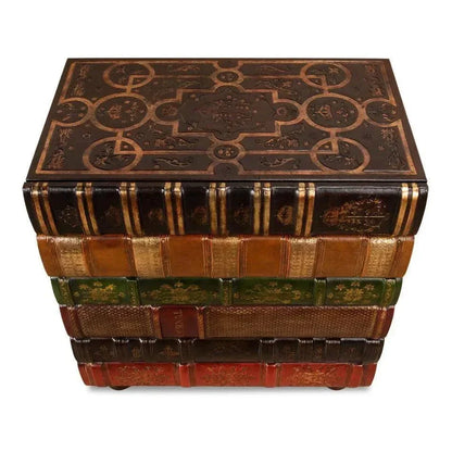 Unique Florentine Books Chairside Side Table - LOOMLAN - Sarreid - Side Tables