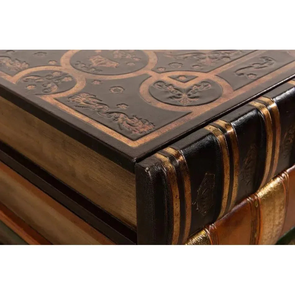 Unique Florentine Books Chairside Side Table - LOOMLAN - Sarreid - Side Tables