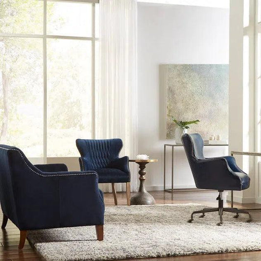 Upturned Goblet Round Side Table Brass & Oak - LOOMLAN - Sarreid - Side Tables