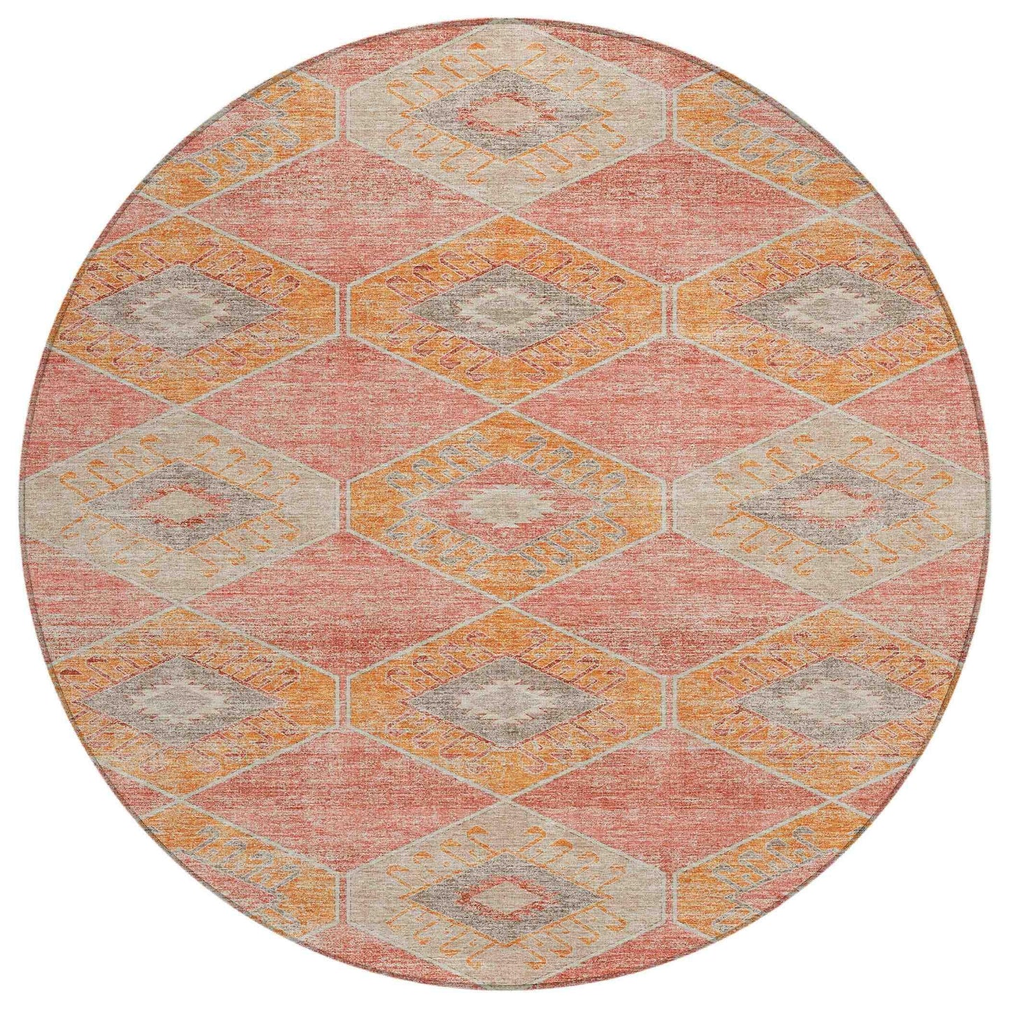Uraain Coral Washable Indoor-Outdoor Rug