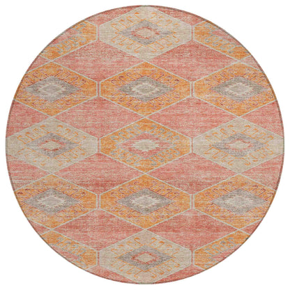 Uraain Coral Washable Indoor-Outdoor Rug