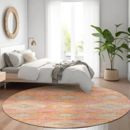 Uraain Coral Washable Indoor-Outdoor Rug