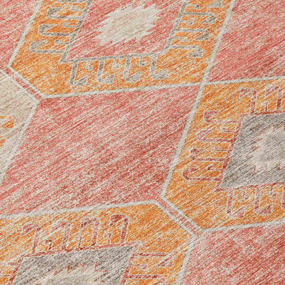 Uraain Coral Washable Indoor-Outdoor Rug