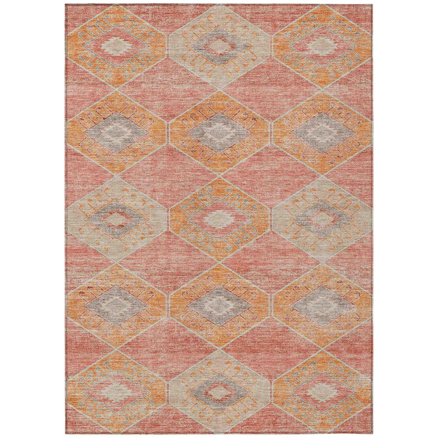 Uraain Coral Washable Indoor-Outdoor Rug