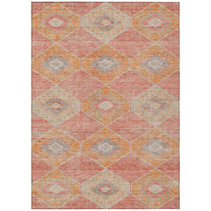 Uraain Coral Washable Indoor-Outdoor Rug