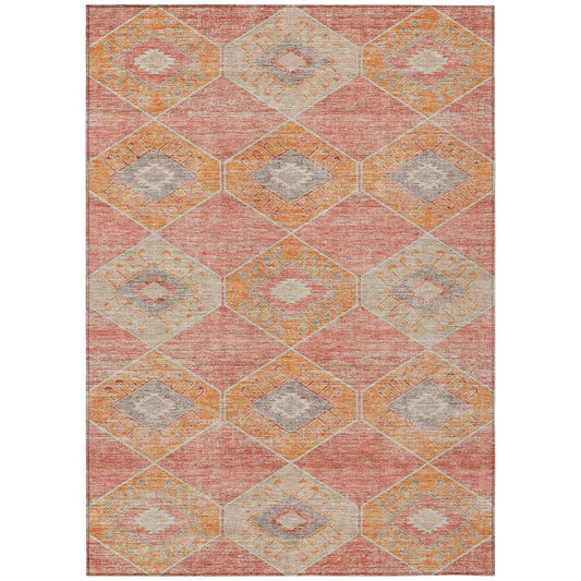 Uraain Coral Washable Indoor-Outdoor Rug