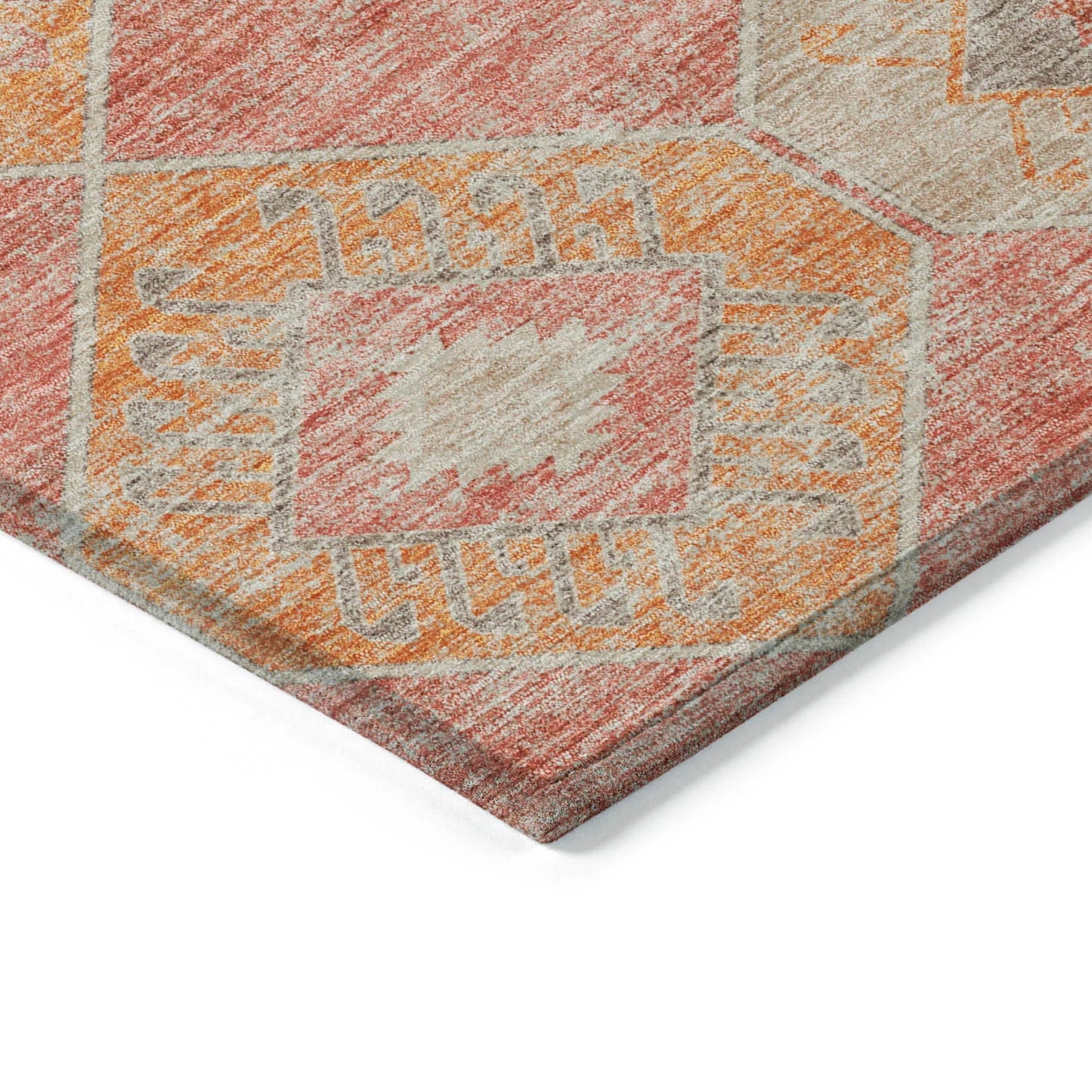 Uraain Coral Washable Indoor-Outdoor Rug