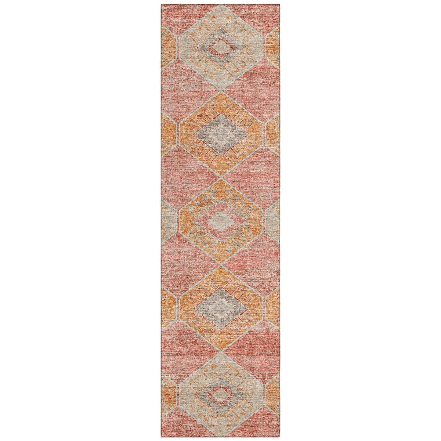 Uraain Coral Washable Indoor-Outdoor Rug