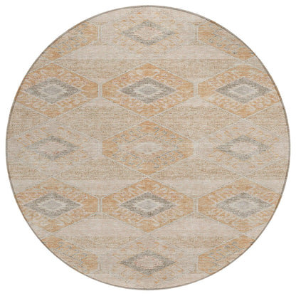 Uraain Orange Washable Indoor-Outdoor Rug