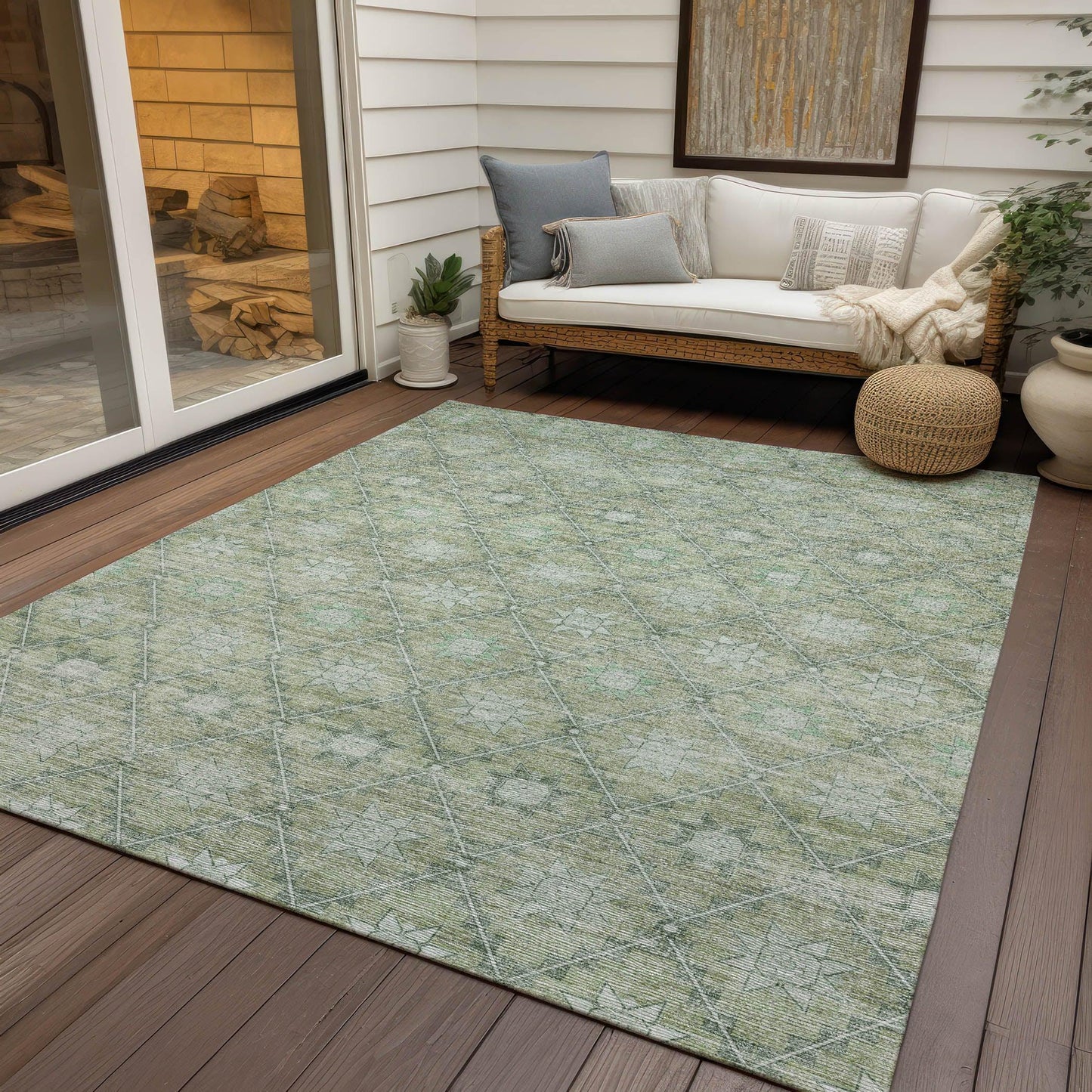 Uraas Aloe Washable Indoor-Outdoor Rug