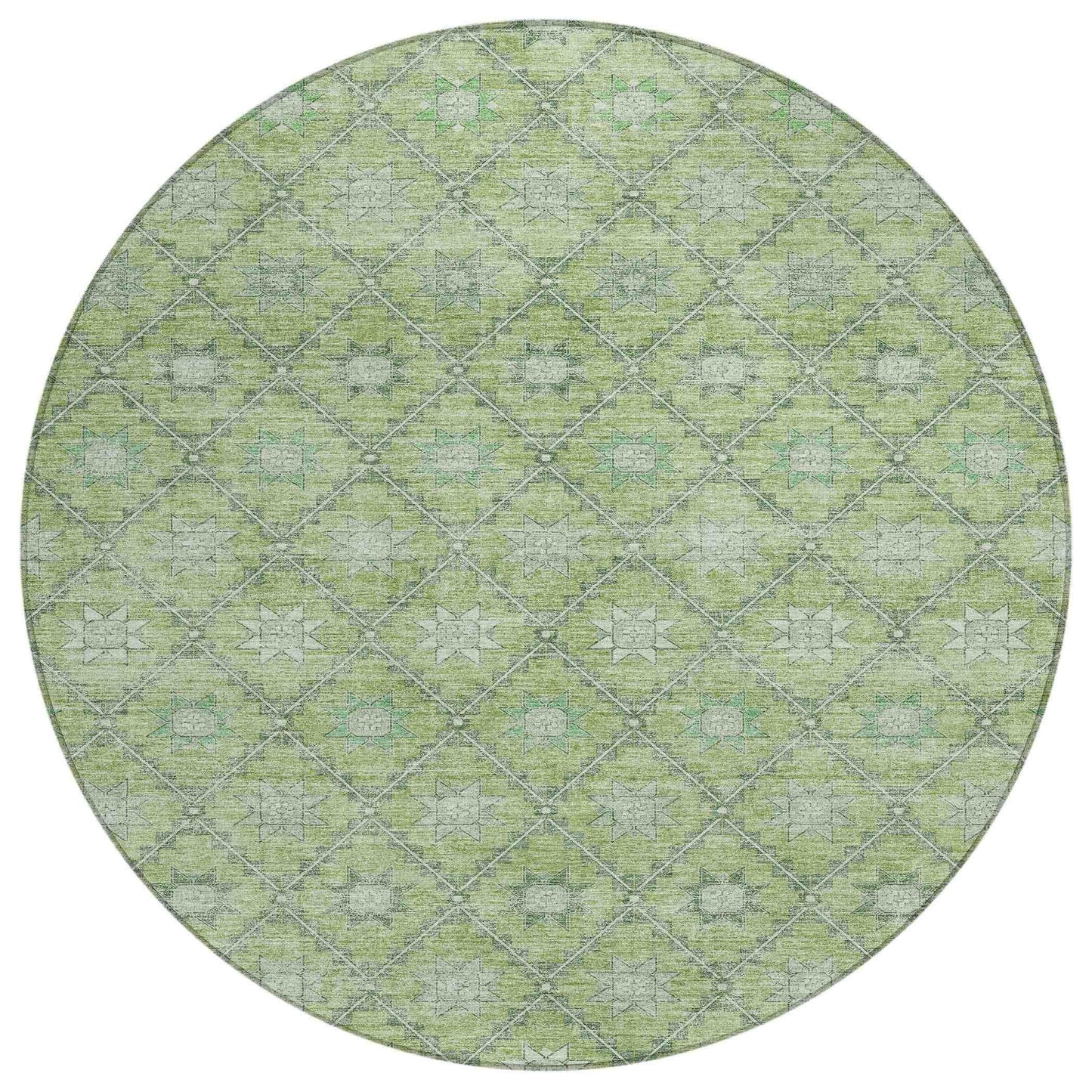 Uraas Green Washable Indoor-Outdoor Rug