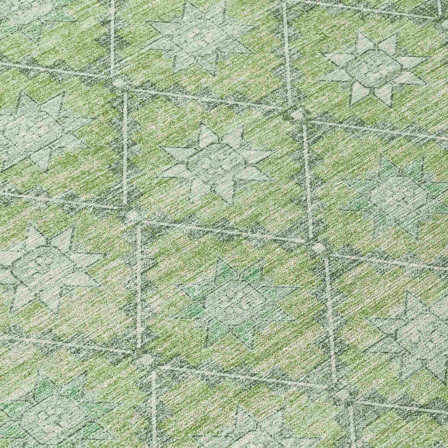 Uraas Green Washable Indoor-Outdoor Rug