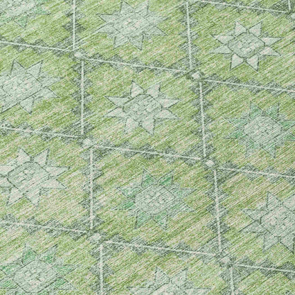 Uraas Green Washable Indoor-Outdoor Rug