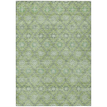 Uraas Green Washable Indoor-Outdoor Rug