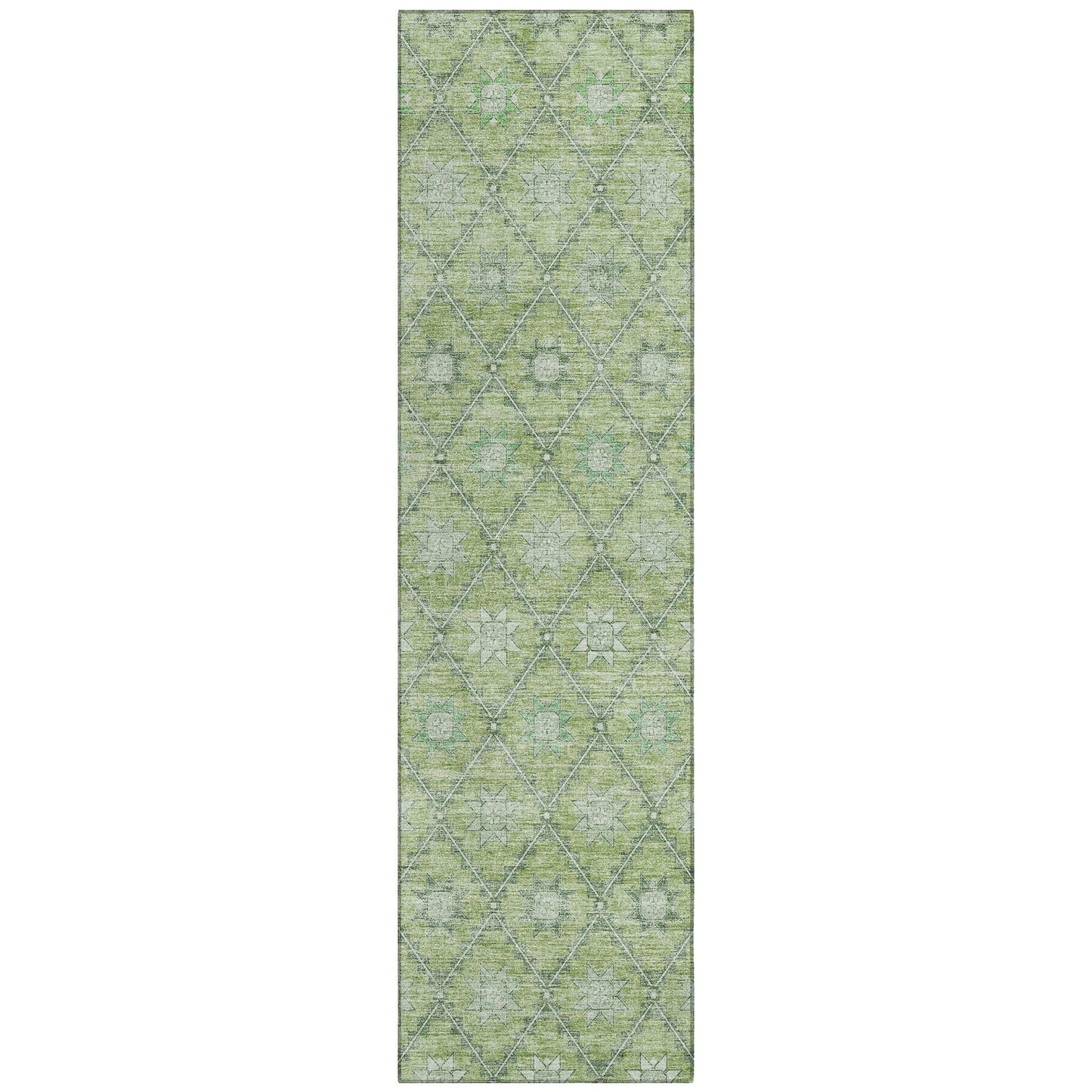 Uraas Green Washable Indoor-Outdoor Rug