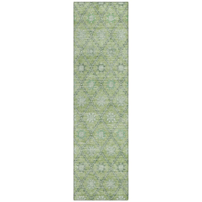 Uraas Green Washable Indoor-Outdoor Rug