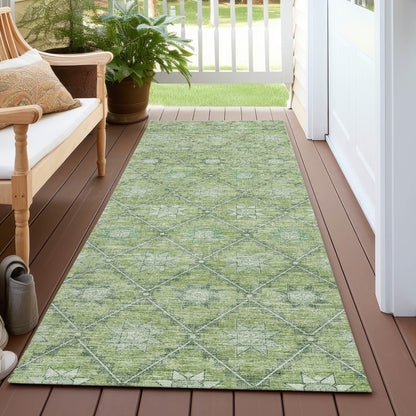 Uraas Green Washable Indoor-Outdoor Rug
