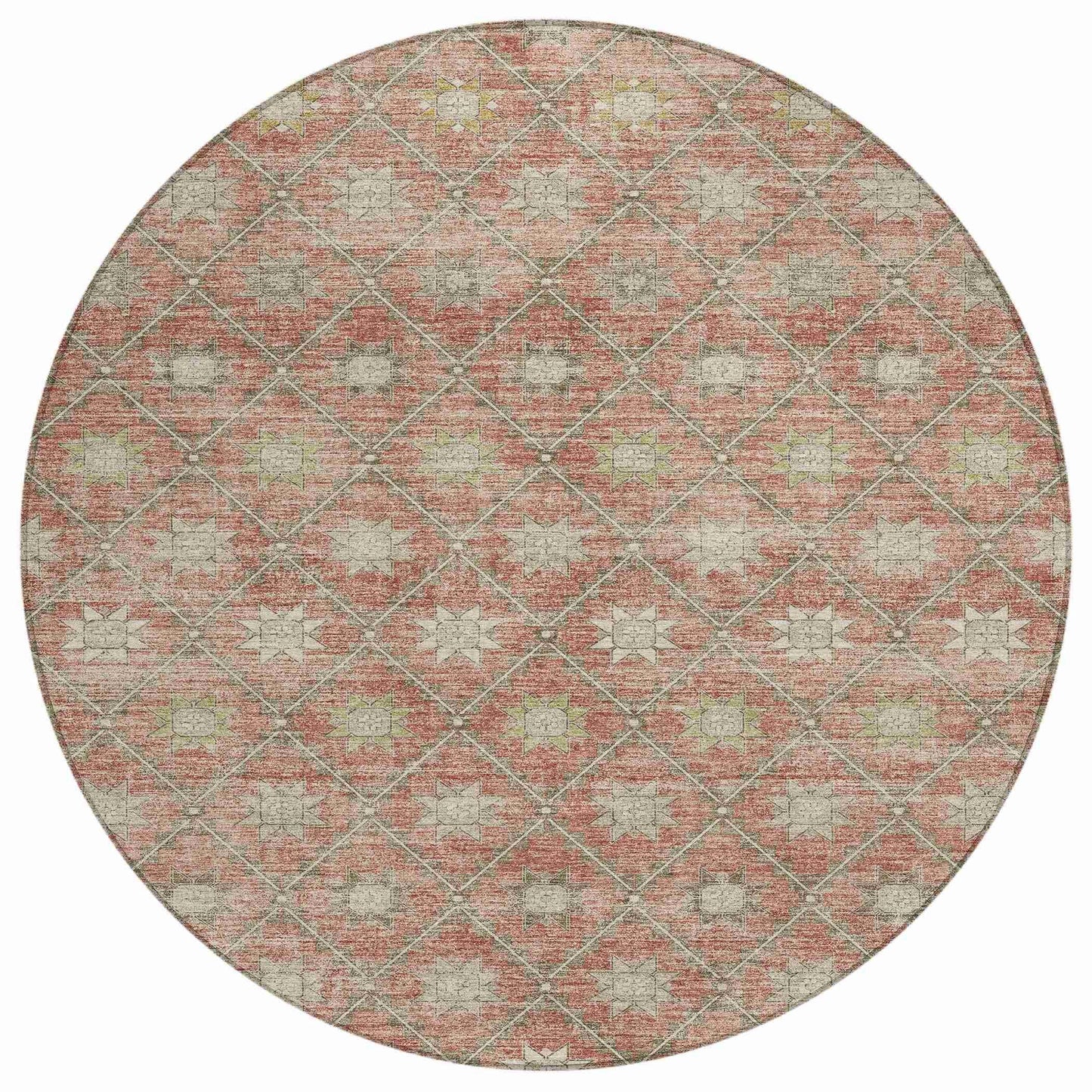 Uraas Orange Washable Indoor-Outdoor Rug