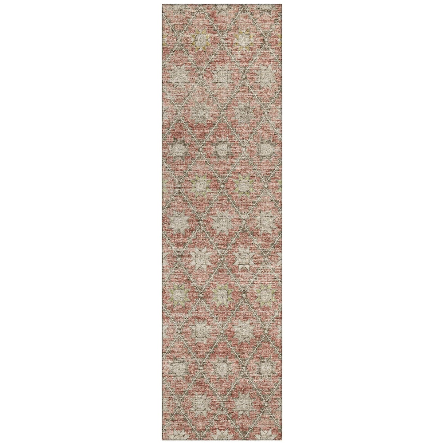 Uraas Orange Washable Indoor-Outdoor Rug