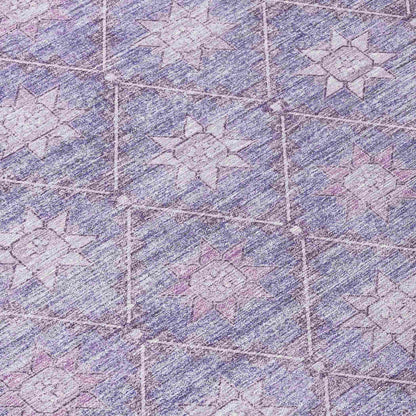 Uraas Purple Washable Indoor-Outdoor Rug