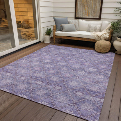 Uraas Purple Washable Indoor-Outdoor Rug